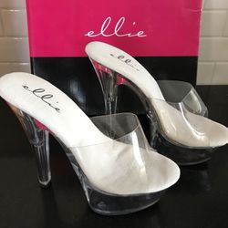 Clear Lucite Heels New - size 6 (no box)