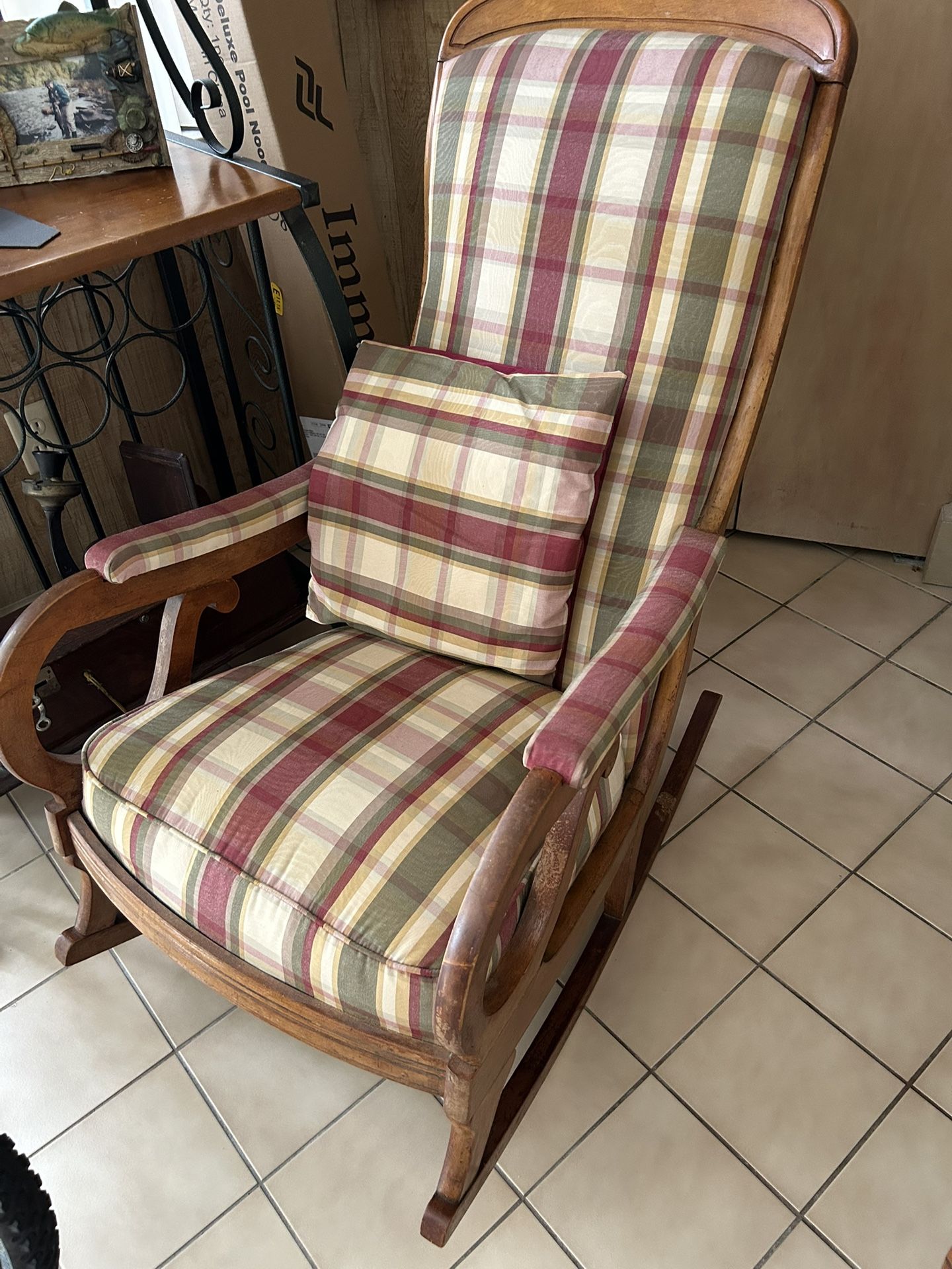 Reupholstered, Antique Rocking Chair