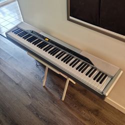 Casio 88-key Digital Piano Keyboard - Semi Weighted Hammer Action - Tri-element ZPI Sound - 202 tones, 120 rhythms, 32-note polyphony (MSRP $800)
