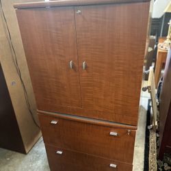 Two Tier File Cabinet And Cabinet (Locks w/ Keys) 