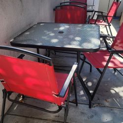 5 Piece Red Outdoor Patio Funiture 