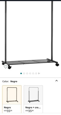 Songmics...HSR25BK ...Perchero Con Ruedas Con Estante De Malla