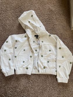 Corduroy Floral Embroidered Jacket