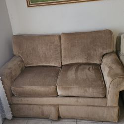 Ethan Allen Beige / Light Brown Loveseat. Super Comfortable