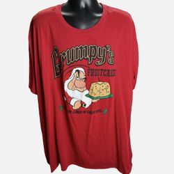 Disney Grumpy’s Fruitcake T-Shirt 4XL Red Holiday Santa Graphic Tee Christmas