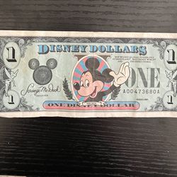 1989 Mickey Mouse Disney Dollar $1 Disney Dollars
