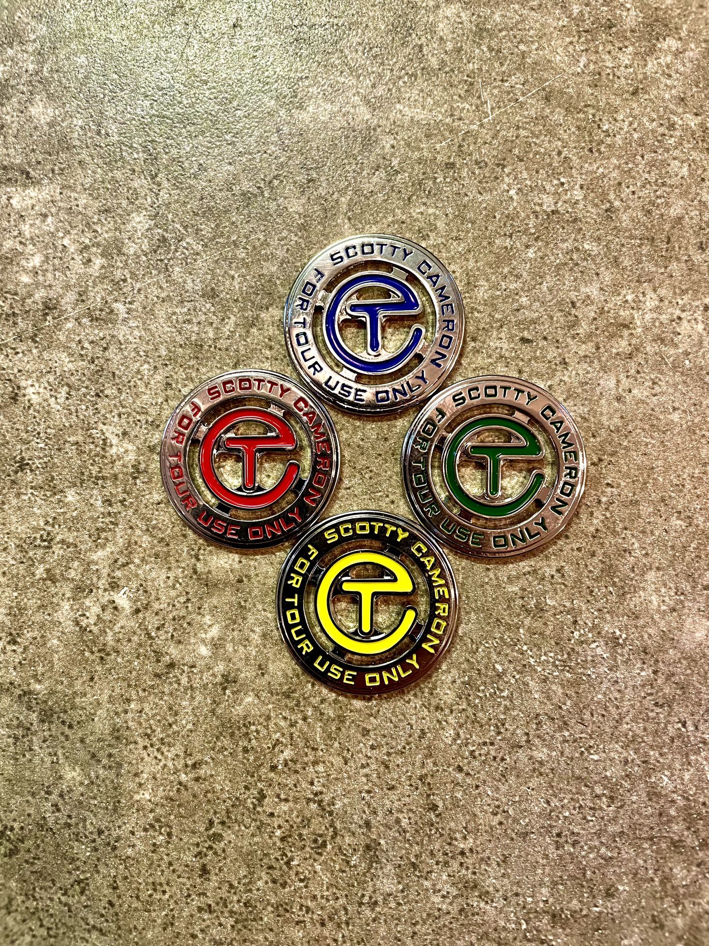 Scotty Cameron Putter Circle T Tour Use Only Golf Ball Marker (4) - Studio Colors
