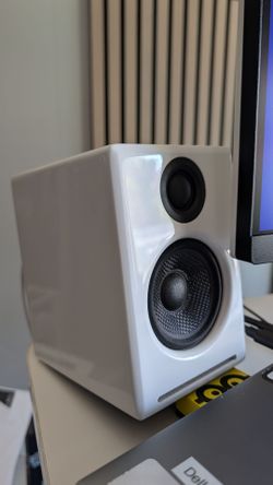 Audioengine A2+ Wireless Desktop Laptop Speakers – High-Performance Audio (White)