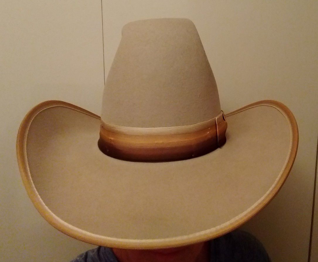 Western vintage cowboy cowgirl wool felt hat 6 3/4