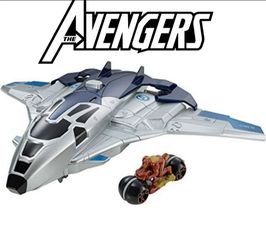 NEW IN BOX!
Rare- Hot Wheels Quinjet Moto Launcher Marvel Avengers Age of Ultron NEW!! 
Includes Iron Man Moto!