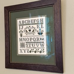 Framed Alphabet Cross-Stitch Art 10 each