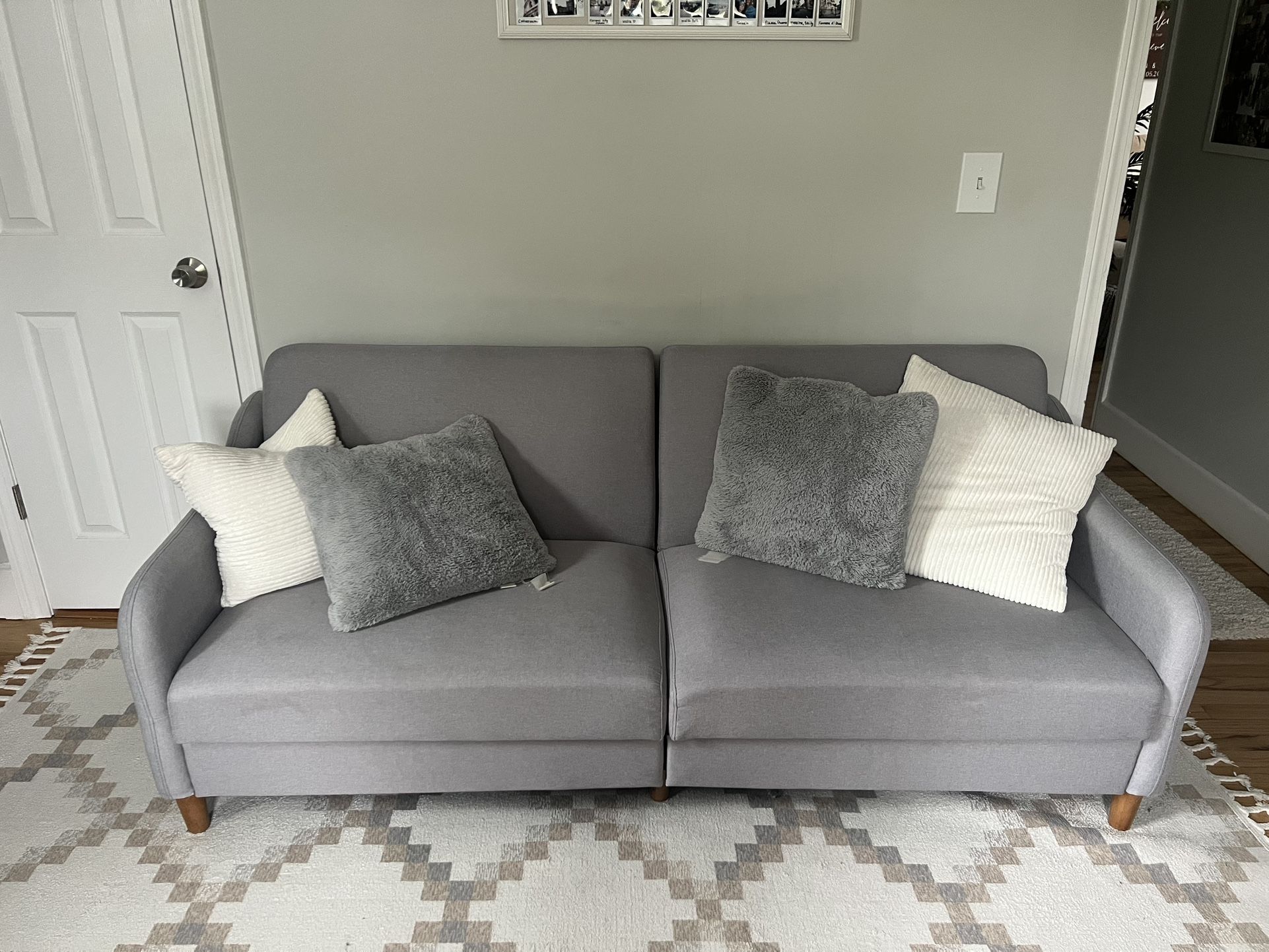 Grey Couch & Pillows