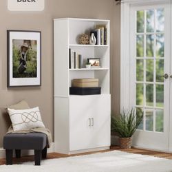 Ameriwood Home Moberly Bookcase with Doors, White