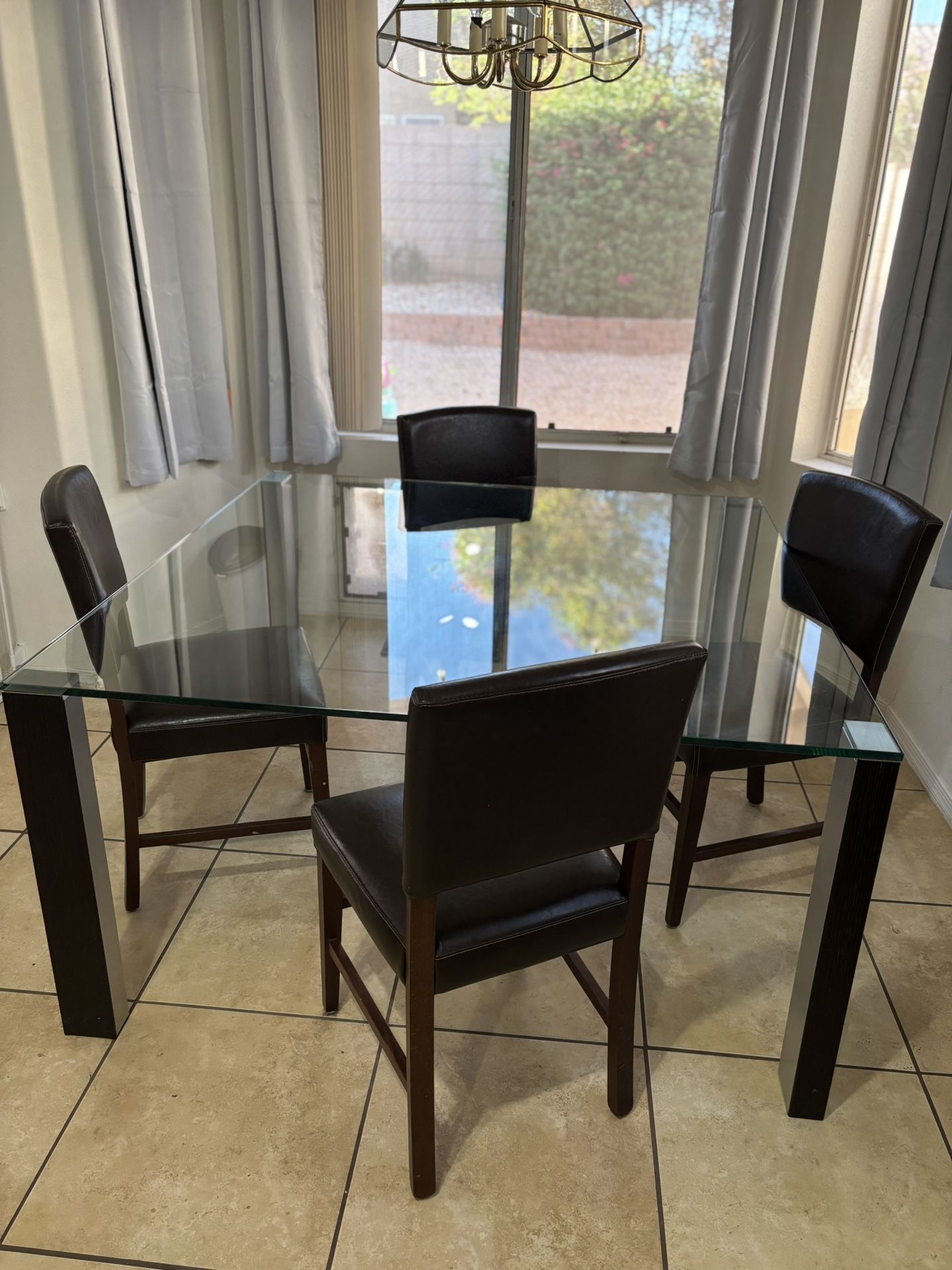 Large square Glass Dinner/Dining Table