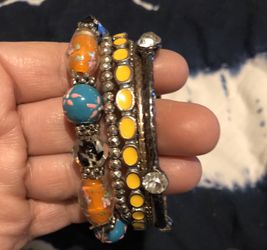 BANGLES Set of 13 Beaded Ladies Bangle Bracelets COOL JEWELRY SEE ALL PICS!