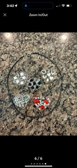 Pendant Resin Handmade Hearts Set of Five W/Black Chord Adjustable 18”