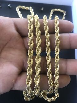 14k Gold plated Rope chains