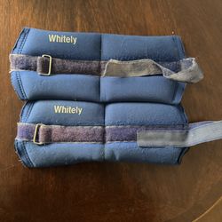 Whitely Pair of Blue Ankle or Wrist Weights Adjustable 2.3 pounds each