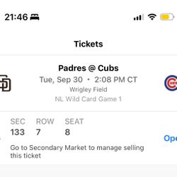 Padres @ Cubs NL Wildcard Game 1