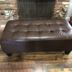 Faux Leather Bench