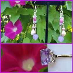 BRAND NEW GEM STONE EARRINGS  3" LONG