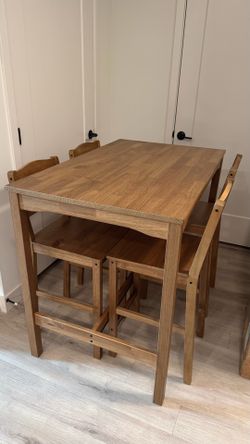 IKEA HÄGERNÄS Bar Table with Chairs (Pine, Used)