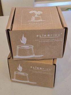 NEW (2) Flikrfire Fire Concrete Camping Back Yard