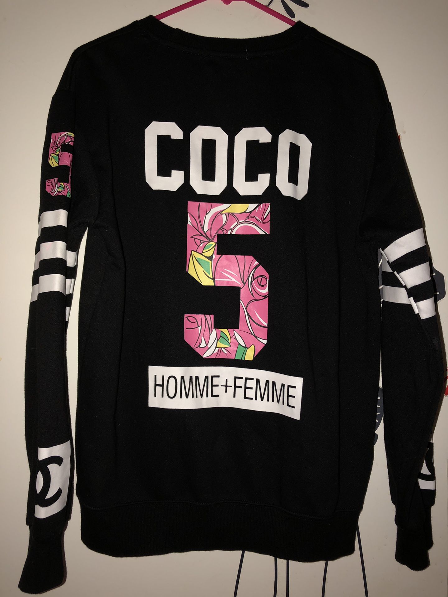 AUTHENTIC CoCo Mademoiselle #5 Double Sided Chanel Print Work Shirt- Size  4/6/8. NO LOW OFFERS!!! THE ONLY 1 ON LINE! Fits Size 42 & 44 for Sale in  Rancho Cucamonga, CA - OfferUp
