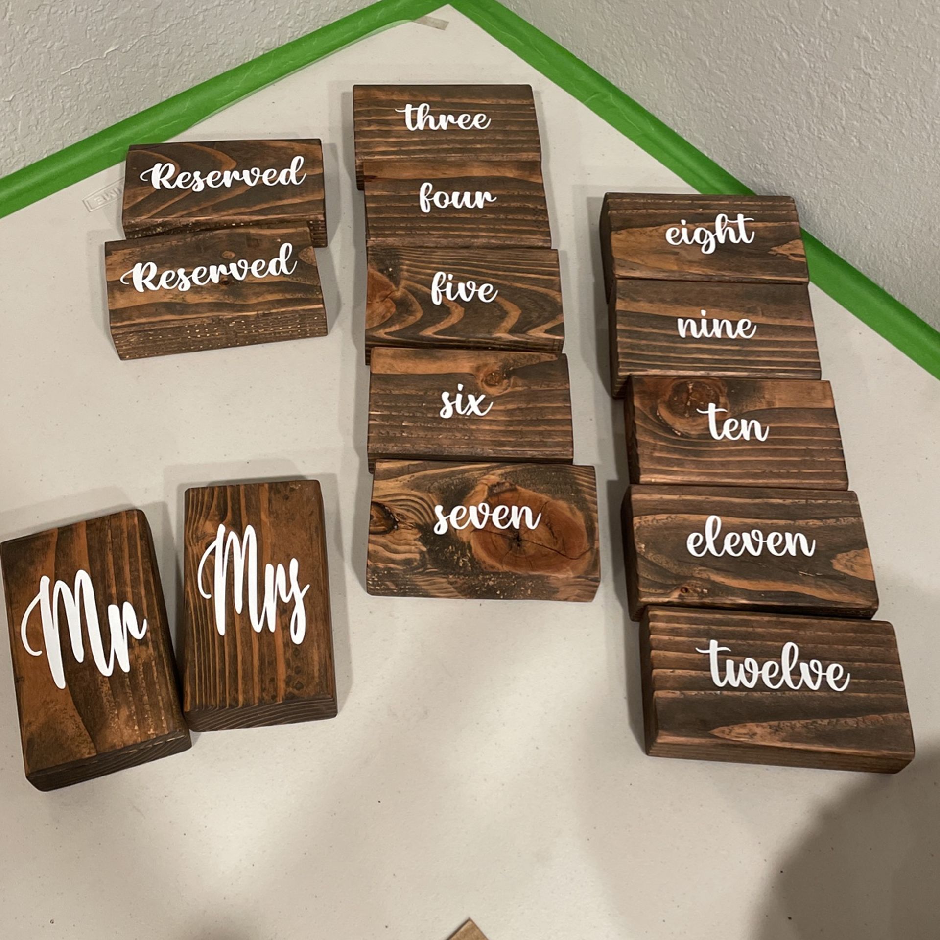 Wedding Table Numbers