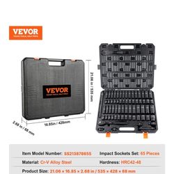 1/2" Drive Impact Socket Set, 65 Piece