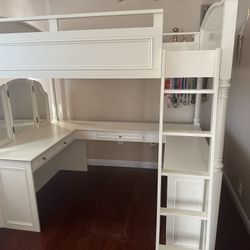 Pottery Barn Teen Chelsea Vanity Loft Bed