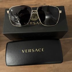 Versace Men’s Sunglasses VE2174 – Pale Gold, Polarized, Like New