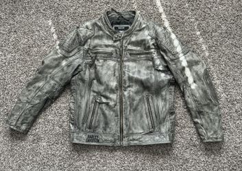 Harley Davidson CARBOY Grey Distressed Leather Jacket