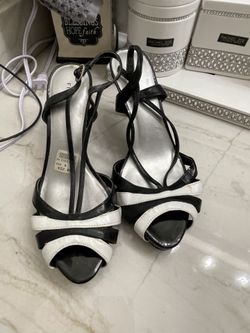 Black And White High Heel Shoes