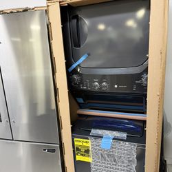 GE Washer And Dryer Electric Stacked 