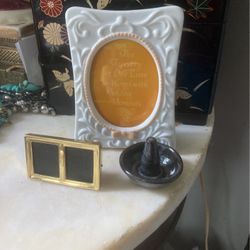 Lot Of 3 2 Frames & A Ring Holder