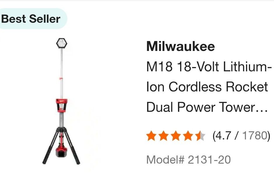 Brand New Milwaukee M18 Tower Light Still In Unopened Box. $150
