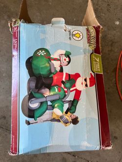Airblown Inflatable Santa on Motorcycle 7 Feet