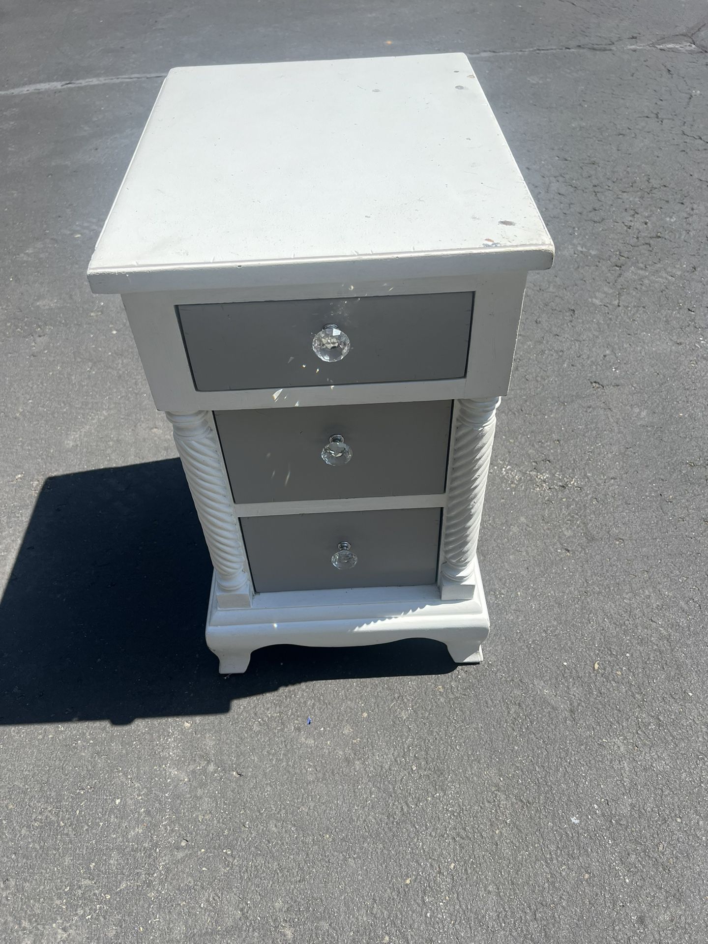 Vintage Side Table With 3 Drawers