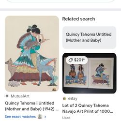 Native American Artwork Quincy Tahoma Navajo Art Print of 1000 Limited Edition As Well As A Sand Painting Clock And Another Painting