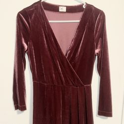 Maroon Dress Velvet 