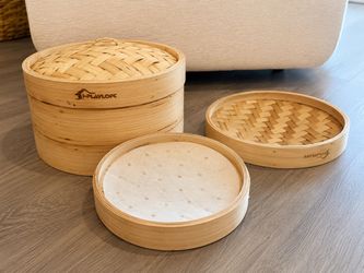 Bamboo steamer basket set
