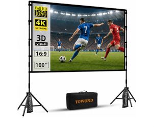 Projector Screen with Stand, 100 inch