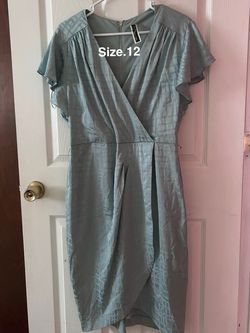 Julian Taylor Blue Wrap Dress Size 12