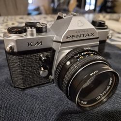 Pentax KM 35mm Film Camera + SMC 50mm f/2 Lens – Fully Mechanical