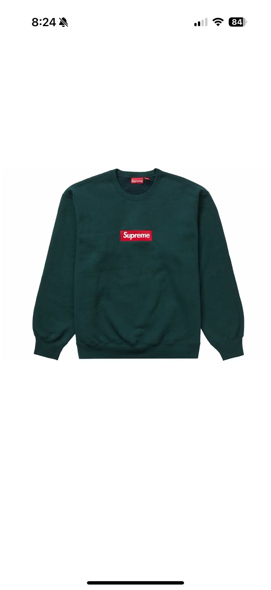 FW22 Supreme Box Logo Crewneck Dark Pine