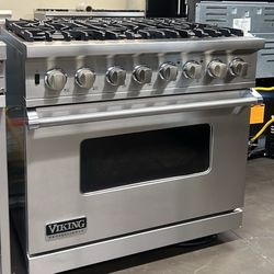 Viking 36”Wide Dual Fuel Range Stove Stainless Steel 6Burners 