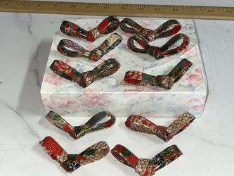 Japanese Chopstick Rest Set Holder Hashioki Good Lucky Bow Tie Shaped Handmade