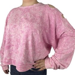 NEW Oversized tie dye sweatshirt cut out shoulder women’s Size Large 
