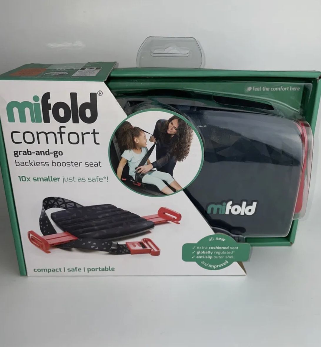 Mifold Grab-and-Go Compact Portable Car Booster Seat Children 33 - 100 Lbs
